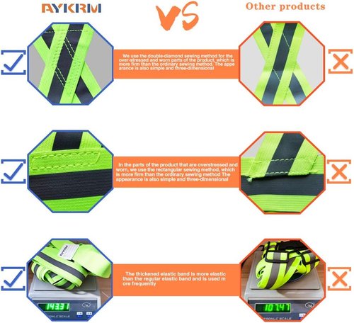 AYKRM High Visibility Reflective Running Vest - Adjustable Safety Gear for Enhanced Visibility | 9 Colors Available