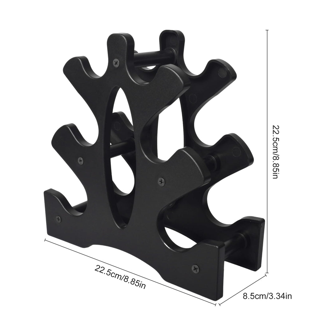 Weight Rack for Dumbbells 3 Tier, Plastic Dumbell Rack, Compact Weight Holders for Free Weights, Space Saver, Small Weight Storage Racks for Home Gym Organization, Max Load 22 lb (Without Dumbbells)