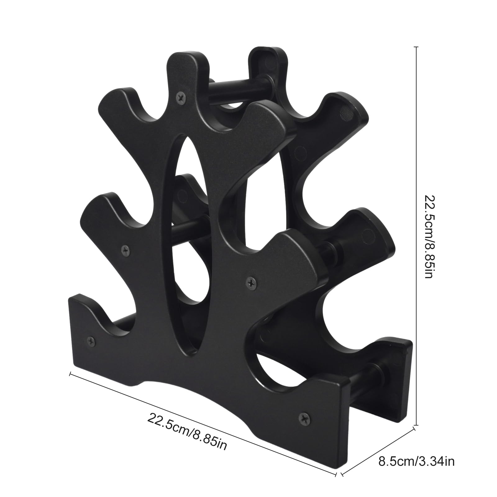 Weight Rack for Dumbbells 3 Tier, Plastic Dumbell Rack, Compact Weight Holders for Free Weights, Space Saver, Small Weight Storage Racks for Home Gym Organization, Max Load 22 lb (Without Dumbbells)