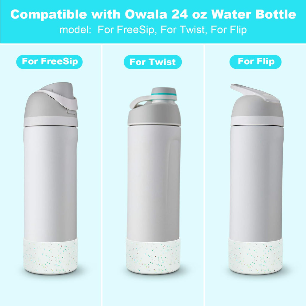Beonsky 2 PCS Glitter Silicone Boot for Owala Water Bottle 32 oz, Anti-Slip Protective Sleeve for FreeSip/Twist/Flip Stainless Steel Water Bottles Accessories