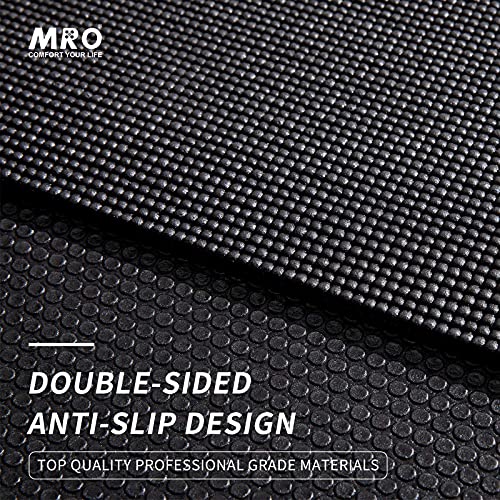 MRO Extra Large Black Yoga Mat 6x4 ft, 9mm Thick Non-Slip Exercise Mat