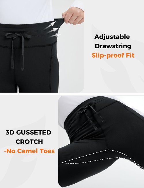 baleaf Fleece Lined Leggings for Women with Pockets Thermal Leggings High Waisted Waterproof for Cold Weather Winter Snow Pants Black M