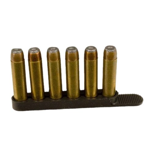 DeSantis Swift Strip Speed Loader - Speed Strips for Revolver, Holds 6 Rounds of .38/.357 Caliber Ammo, Compact Reload Accessories, Flexible Polymer for Quick Loading - Black, Pack of 2