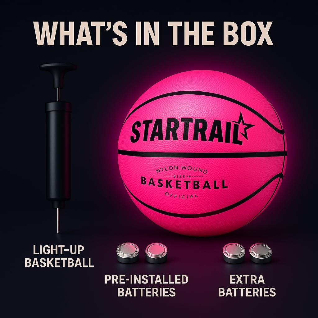 TOMLEON Light Up Basketball - Glow in The Dark LED Basketball Size 7 | Perfect Gift for Kids
