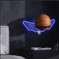 Skiennix Wall Mount Basketball Holder - LED Night Light & Remote Control Storage Rack for Kids