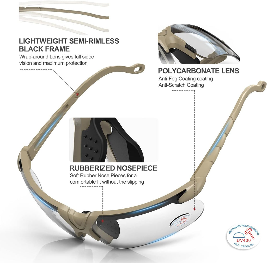 Xaegistac Shooting Glasses - Anti-Fog Safety Glasses with Case for Adults | Perfect for Hunting
