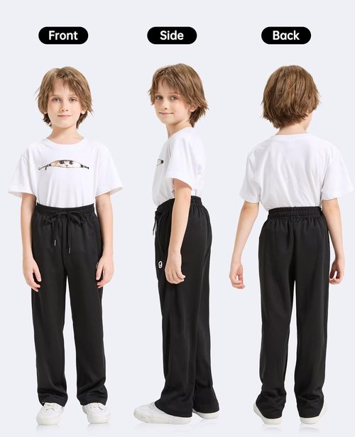 OCYMA Boys Sweatpants with Zip Pockets 5Pack Athletic Pants Mesh Joggers for Boys 5-24