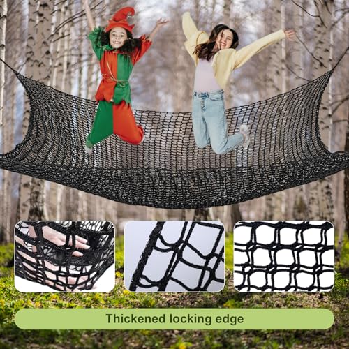 Kids Cargo Net 9.8x9.8ft Double Polyester Indoor Outdoor Black - Safe Play