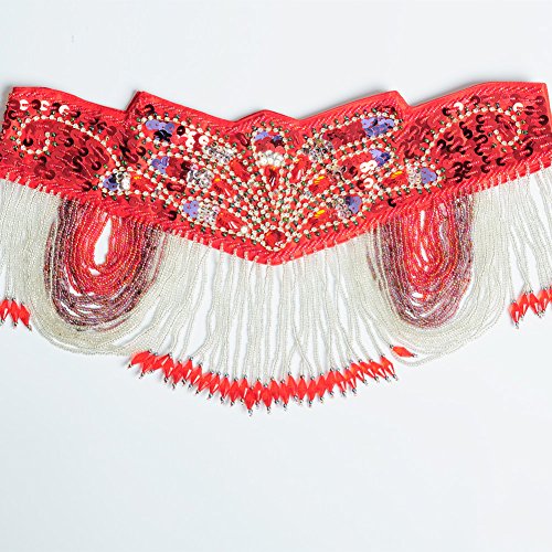 Large Red Belly Dance Costume Set for Women Tribal Outfit with Bra and Belt