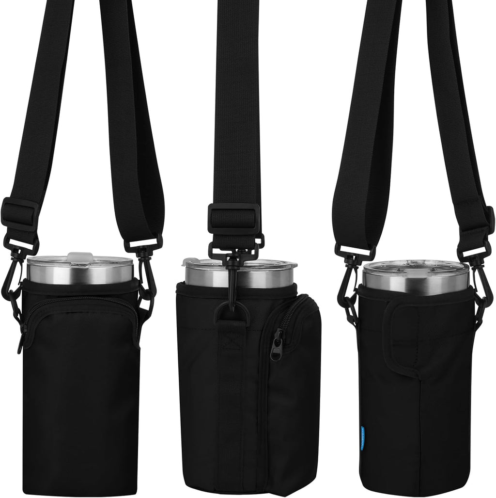 Xxerciz Water Bottle Carrier Bag - Adjustable Strap Holder for Yeti Rambler 30 oz Tumbler | Perfect for Camping & Travel