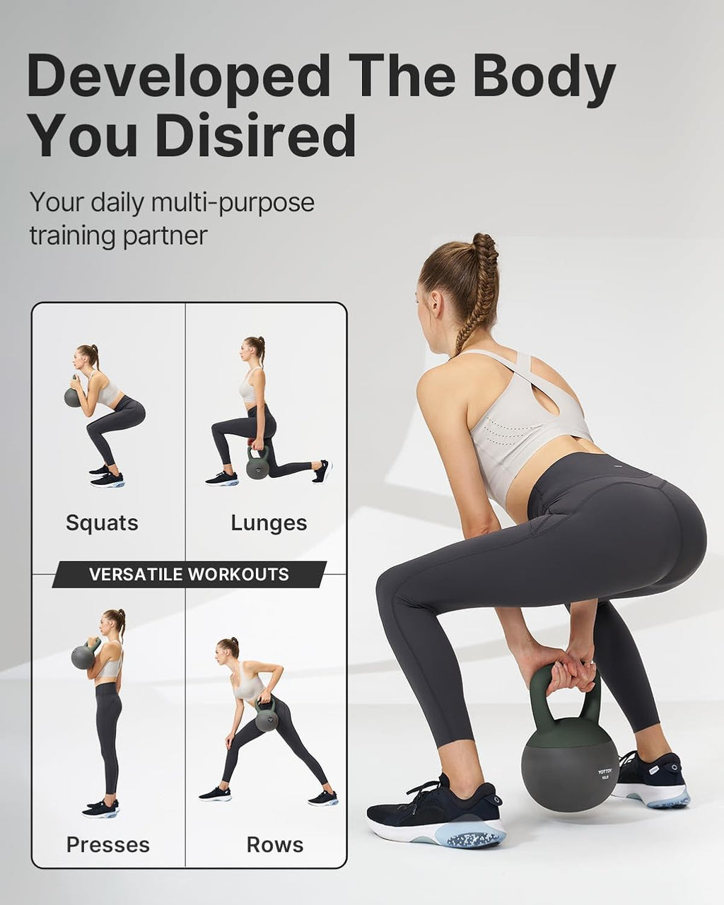 YOTTOY Soft Kettlebell Set - Cushioned Base & Wide Handle for Strength Training | Ideal for All Levels