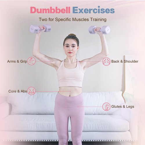 kisnbld Adjustable Dumbbell Set of 2, 2 in 1 Free Weights Dumbbells & Kettlebell Set for Women with Fast Adjustment, Each 2lb 3lb 4lb 5lb Hand Weights Set for Home Gym & Outdoor Exercise Training