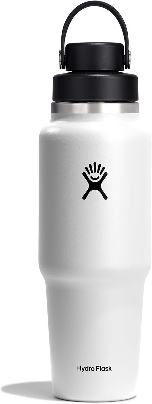 Hydro Flask 32 Oz Wide Mouth Travel Bottle - Flex Chug Cap in White for Easy Hydration