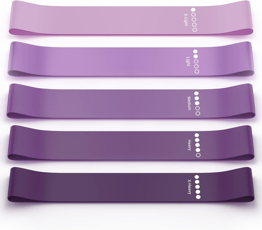 Skiennix Resistance Bands Set - 8-Piece Workout Bundle with 5 Latex & 3 Fabric Booty Bands