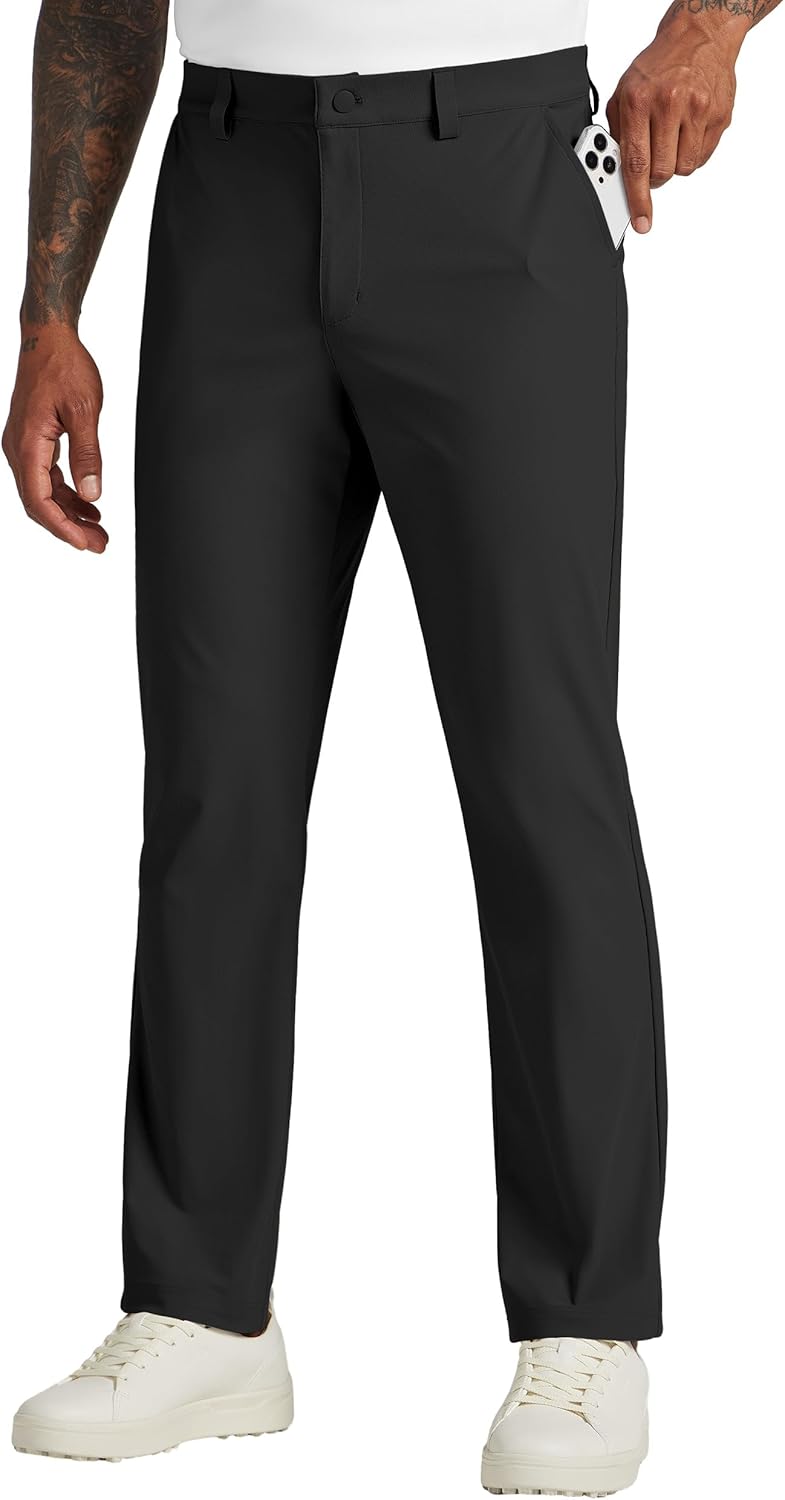 Willit Men's Golf Pants - Stretchy & Comfy Dress Pants | Lightweight Casual Slacks with Pockets (28''-34'')