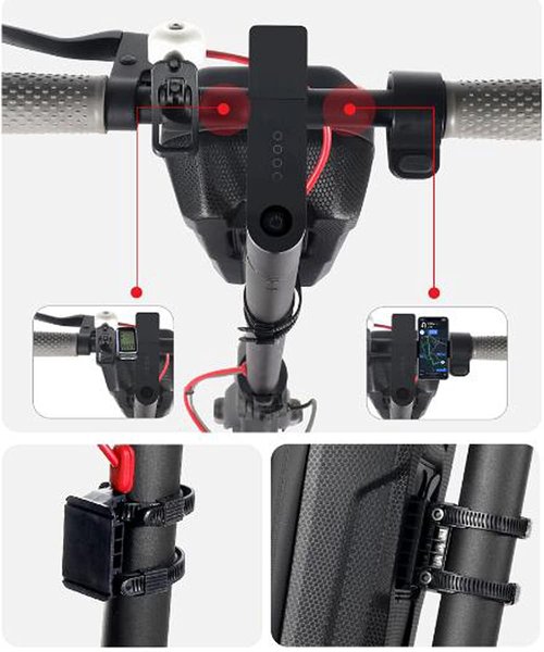 Scooter Storage Bag, Waterproof Electric Scooter Handlebar Bag, Durable EVA Hard Shell Front Bag for Mijia M365/M365 Pro/Segway ES1/ES2/ES3 for Kick Scooters Carrying Wallet Charger Repair Tools (3L)