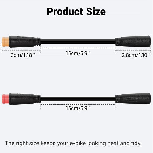 Electric Bike Brake Adapter Cable for BAFANG Ebike System, 2-Pin Female to 3-Pin Male, 5.9 inches, Black(2 PCS)
