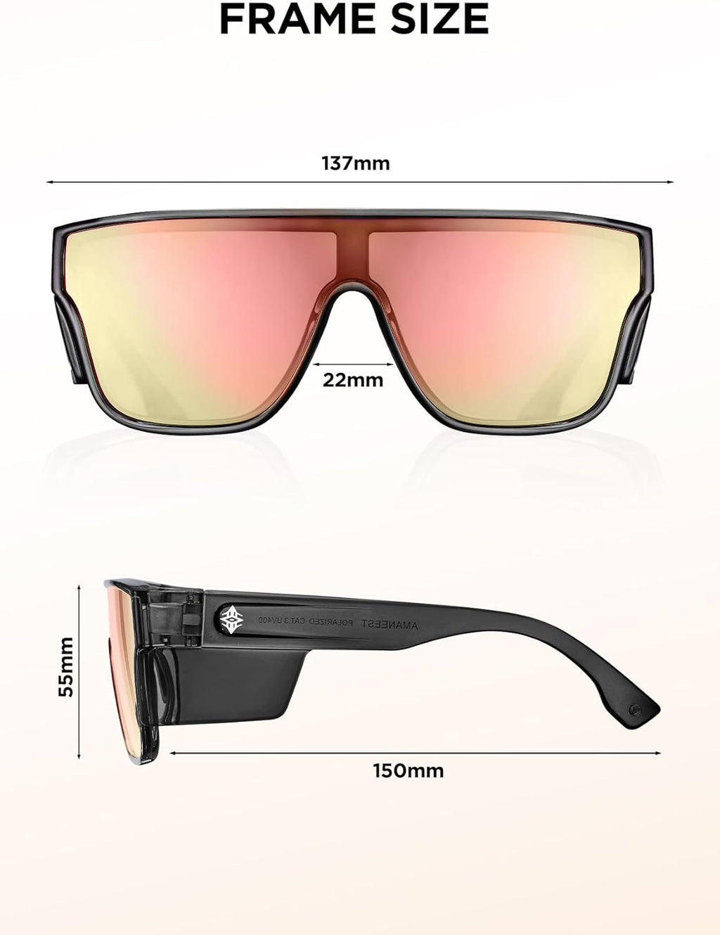 Z87 Fashion Sunglasses - Polarized UV400 Protection for Men | Ideal for Driving, Fishing & Outdoor Activities - Pink