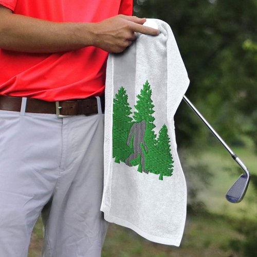Style In Print Golf Towel Woods Bigfoot B Cotton Bag Accessories White