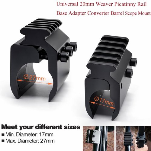 360 Tactical Single Rail Three Slot Barrel Mount Weave Picatinny Weaver Barrel Mount 3 Slot (Barrel Mount & Universal 21mm Weaver Rail)