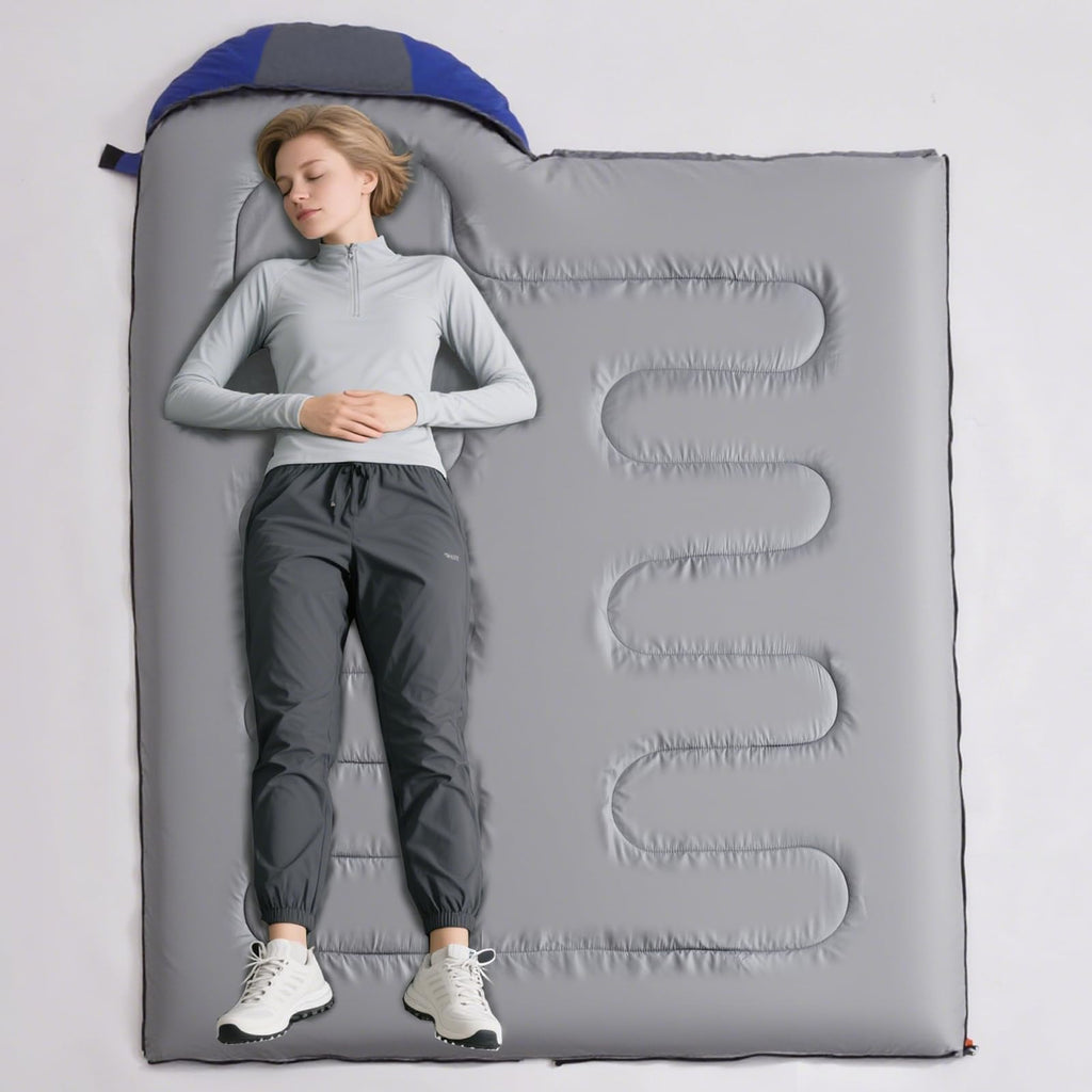tuphen Cold Weather Sleeping Bag for Adults - 4.9 lbs 10/35°F Hooded Sleeping Bag with a Compression Sack, Warm Portable Windproof Waterproof 4 Seasons Camping Bag for Camping, Backpacking & Hiking