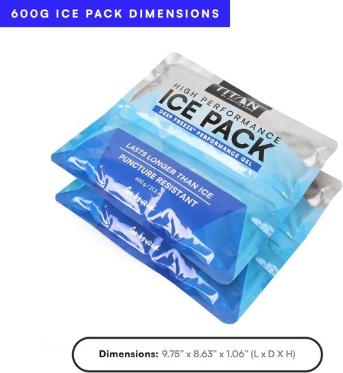 Arctic Zone Titan Deep Freeze Ice Pack | 600g High-Performance, Puncture-Resistant Cold Pack (2 Pack)