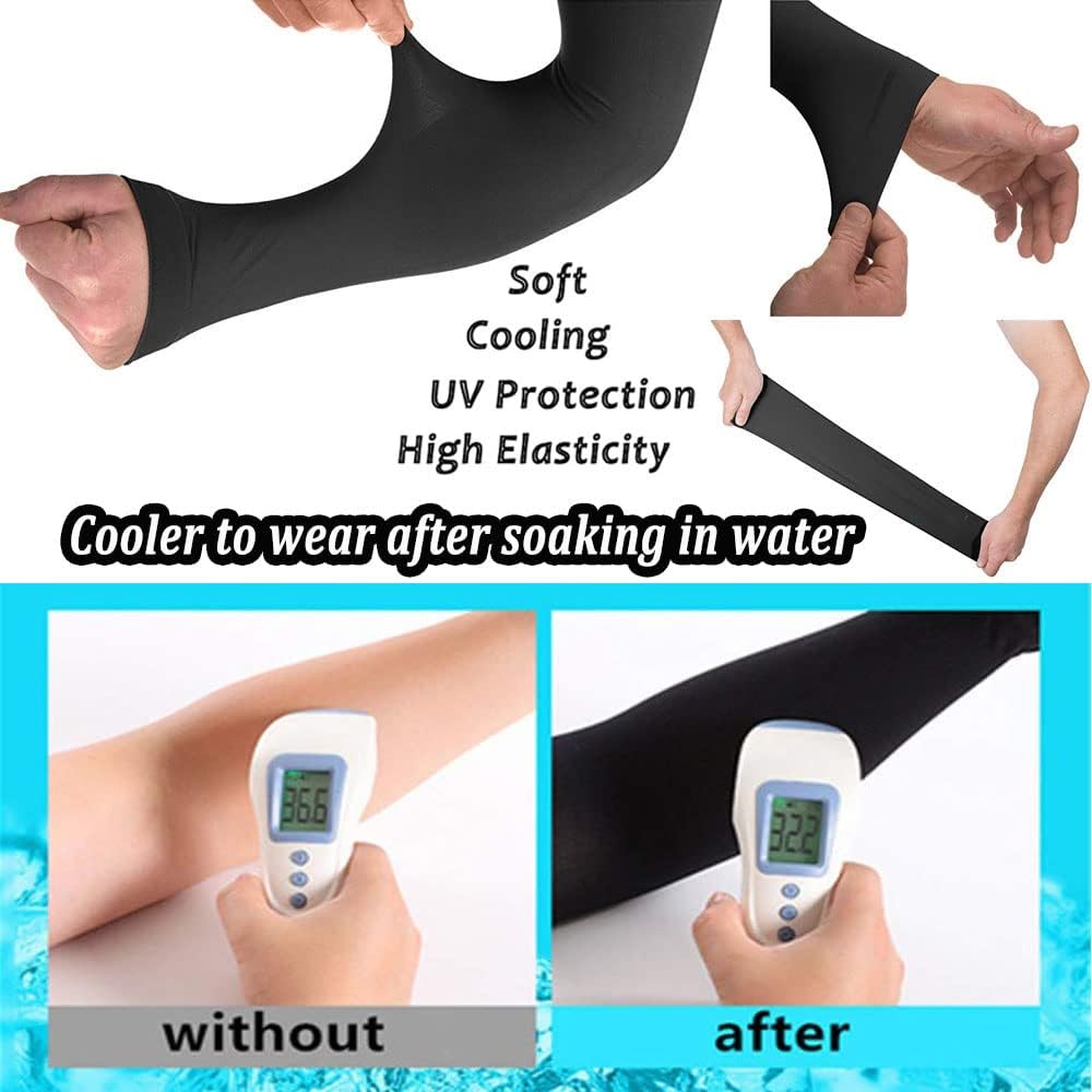 YQXCC Cooling Arm Sleeves - UV Sun Protection Sports Compression for Men & Women | 4 Pairs