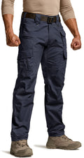 CQR Men's Tactical Pants, Water Resistant Ripstop Cargo Pants, Lightweight EDC Work Hiking Pants, Outdoor Apparel, Duratex Mag Pocket Police Navy, 40W x 32L