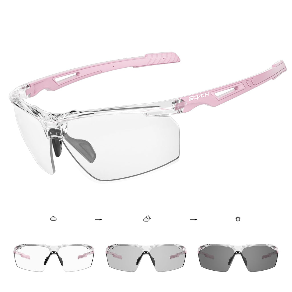 SCVCN Photochromic Sport Sunglasses Cycling Clear Glasses Men Women UV400 Protection MTB BMX Fishing Running Riding Golf Driving Bike Softball Baseball 11