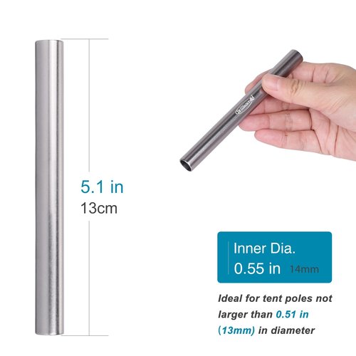 BRILLIANCE4U Tent Pole Repair Sleeves, Tent Pole Splint, Spare Repair Tube Inner Dia. 14mm 5 Pack