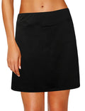 Oyamiki Women's Active Skort - Lightweight Tennis Golf Running Shorts (Black, Medium)