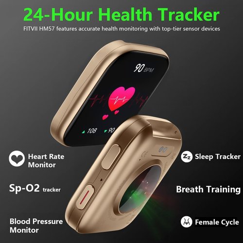 FITVII Smart Watch - Health & Fitness Tracker with 24/7 Heart Rate, Blood Pressure & Sleep Monitoring | 120+ Sport Modes