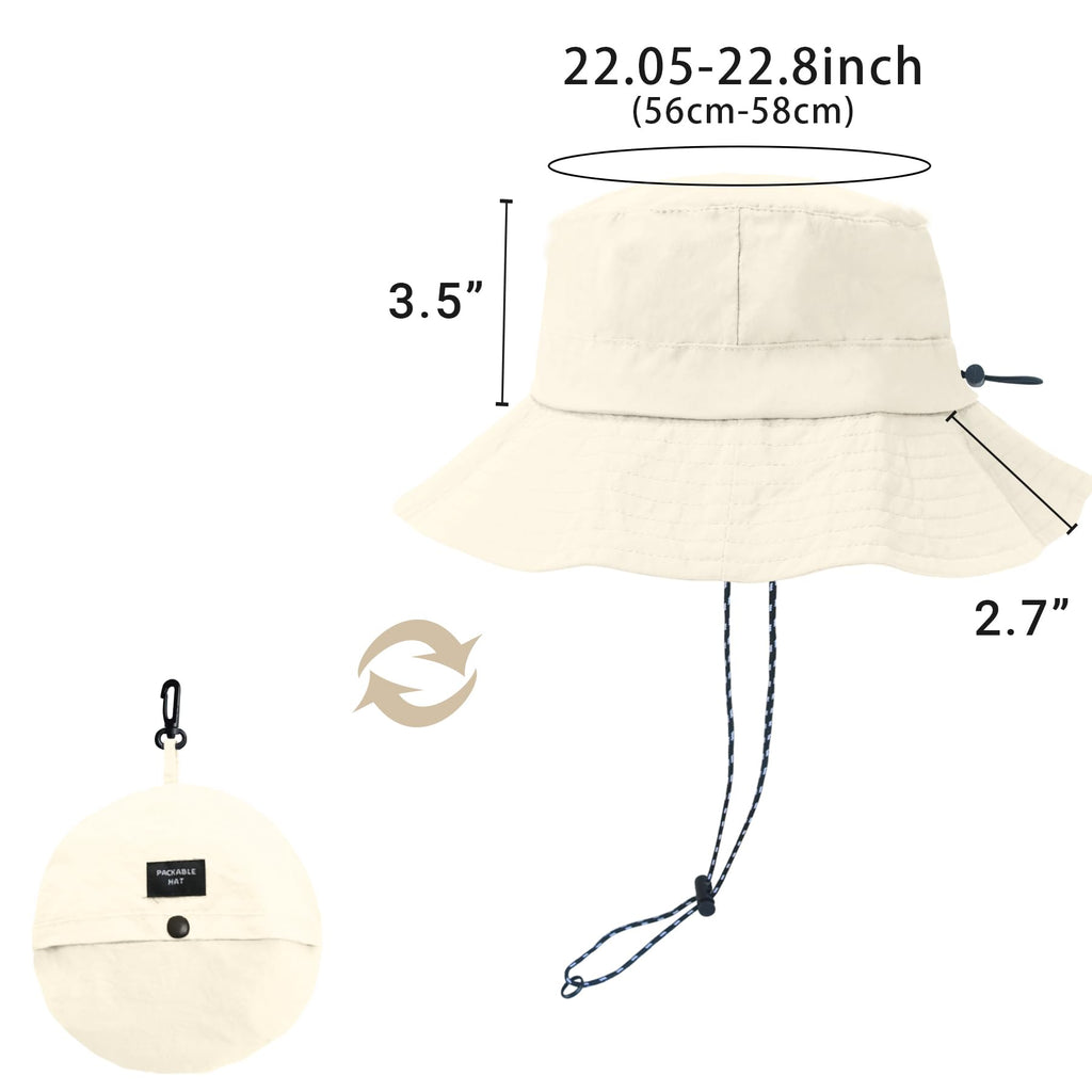 PFFY Packable Sun Bucket Hat for Women Outdoor UV Protection Sun Hats Waterproof Lightweight Hiking Outdoor Cap Orange
