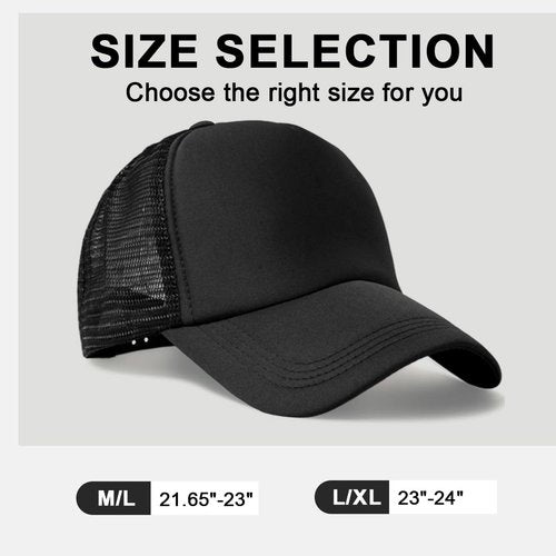 24 Pcs Batch Trucker Hats Bulk Beach Hats for Men Mesh Back Ball Cap Rugged Classic Baseball Trucker Cap for Men and Women (US, Alpha, One Size, Black 24 Pack)