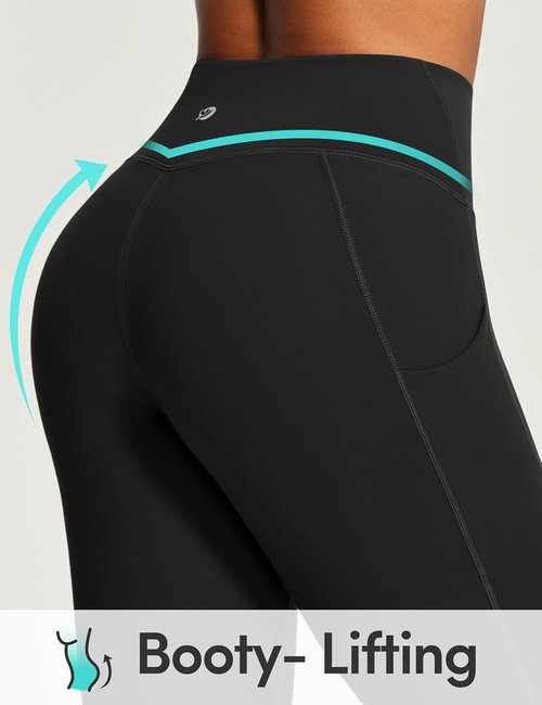 IUGA Capri Leggings - High Waisted Women's Compression Yoga Pants with Pockets | Knee Length
