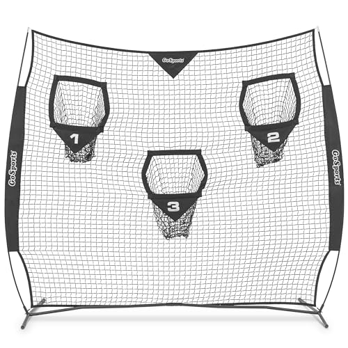 GoSports 8 x 8 ft Football Throwing Net - Black Practice Target for Quarterbacks