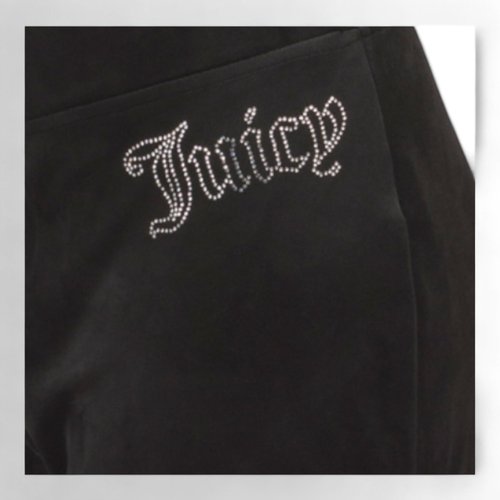 Juicy Couture Women's Hallow Bling Velour Track Pants (US, Alpha, Medium, Regular, Regular, Liquorice)