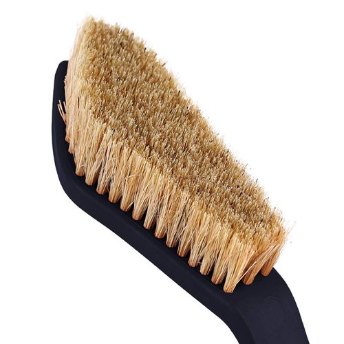 Boar Hair Rock Climbing Brush with Ergonomic Handle, Bouldering Boulder Brush as Durable Cleaning Tool for Climbing Chalk and Climbing Holds on Climbing Wall Indoor or Outdoor (Black&Orange)