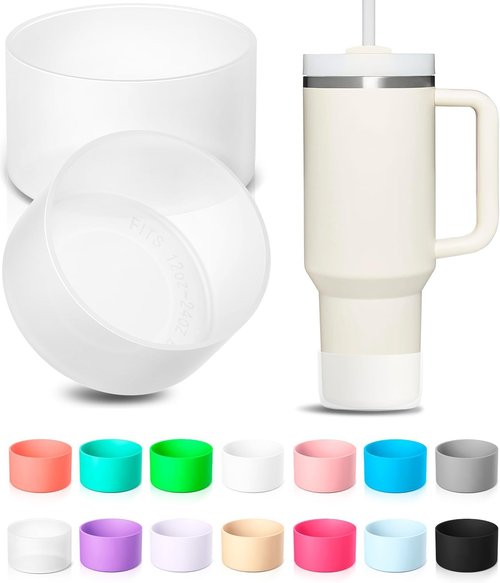 KTKUDY Silicone Boot for Stanley Quencher Tumbler H2.0 & Hydro Flask | 2-Pack Protective Accessories