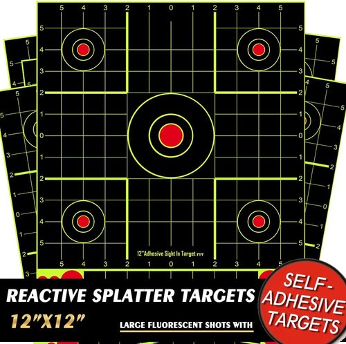 ATFLBOX 12x12 Inch Adhesive Splatter Paper Targets - Perfect for Indoor & Outdoor Shooting | Air Gun, Rifle, Pistol, Airsoft