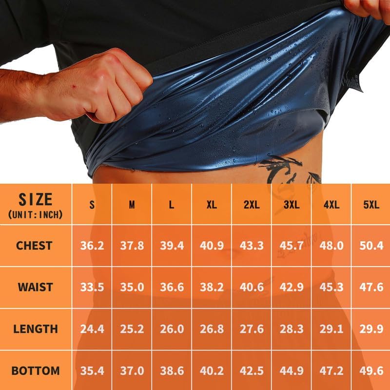 Sauna Shirt for Men by [Brand Name] - Short Sleeve Compression T-Shirt for Effective Sweat Loss | Ideal for Gym Workouts