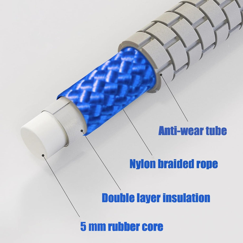 Skiennix 16 FT Long Jump Rope - Adjustable Double Dutch Skipping Rope for Kids & Adults | Blue