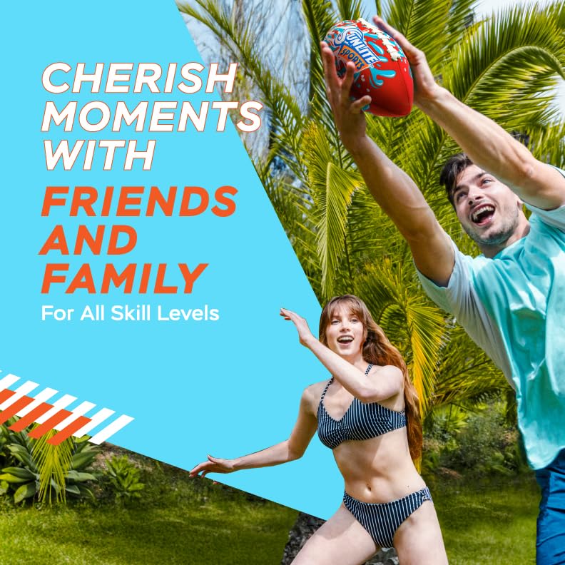 Waterproof Football for Lawn Pool Beach & Backyard Play - Scarlet