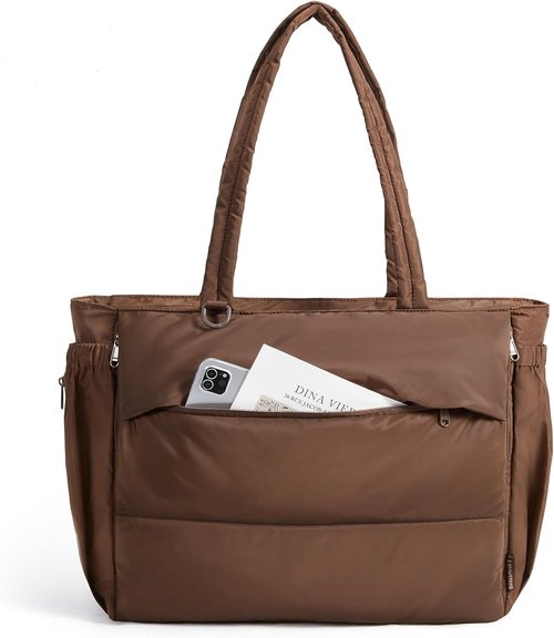 BAGSMART Tote Bag for Women - 22L Puffer Gym Bag | Holds 40oz Tumbler, Yoga Mat & 15.6" Laptop