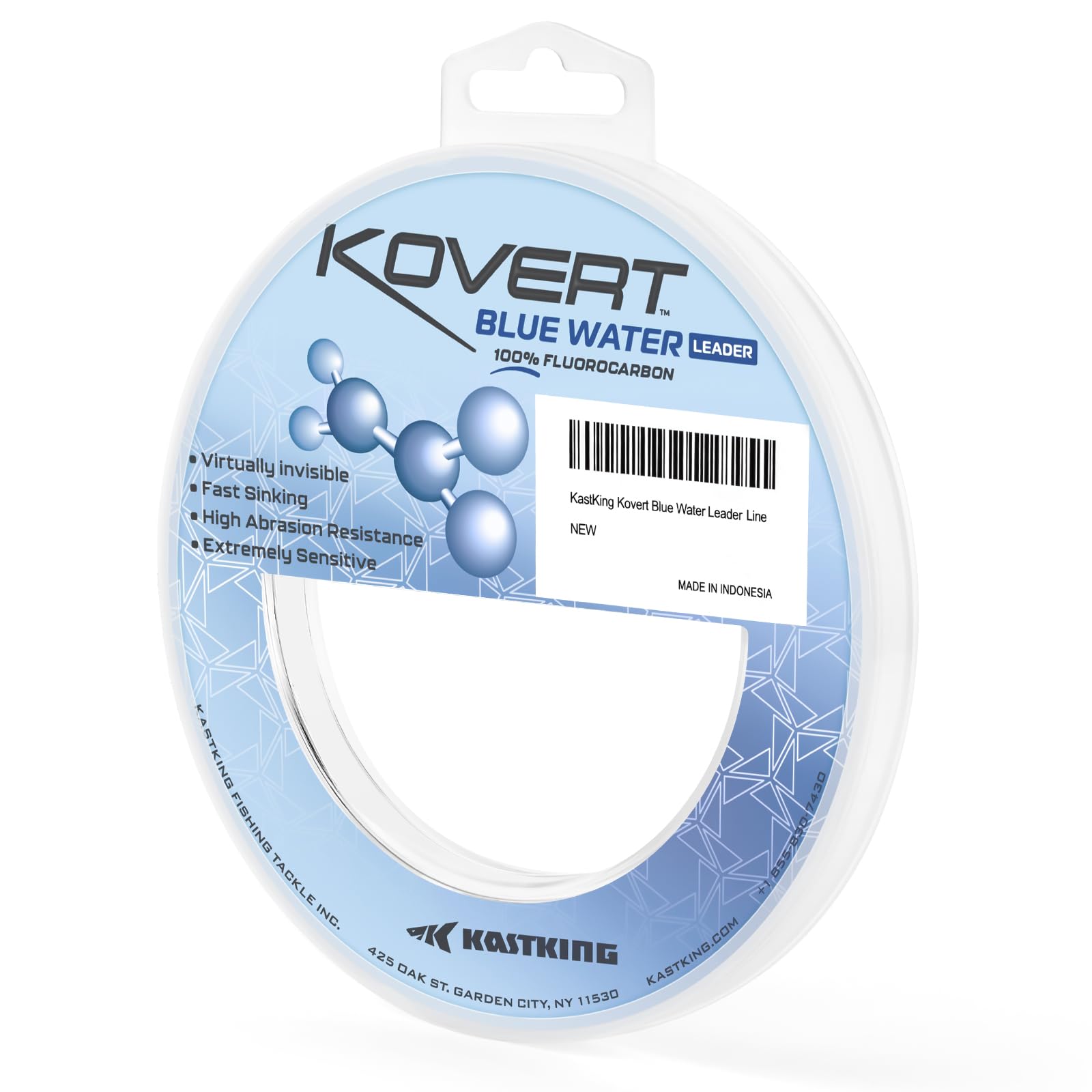 KastKing Kovert Blue Water 100% Fluorocarbon Leader Fishing Line, 20LB, 50Yds