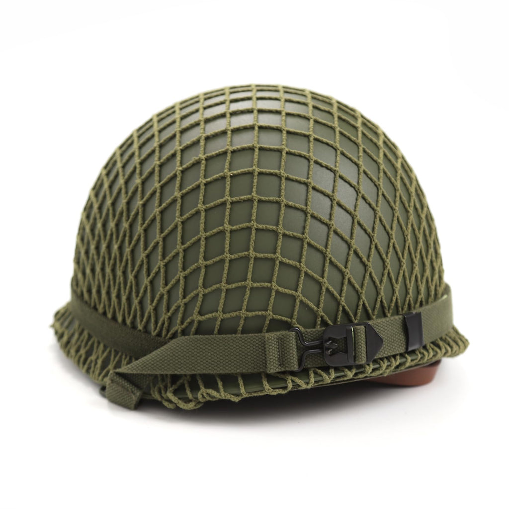 WW2 WWII US M1 Helmet Fixed Bale with Chin Strap WWII Style Double Shells Reproduction (Helmet)