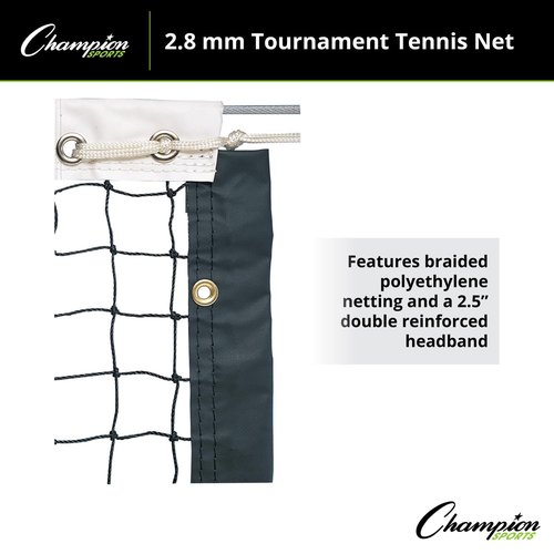 Champion Sports Tournament Polyethylene Tennis Nets, 2.8mm
