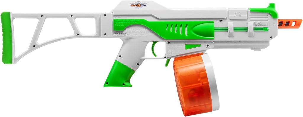 SplatRBall SRB1200 Water Gel Ball Blaster Kit - Glow-in-the-Dark, LED Lights, 225 FPS | 1200-Round Drum, 2000 Rounds - Green/White