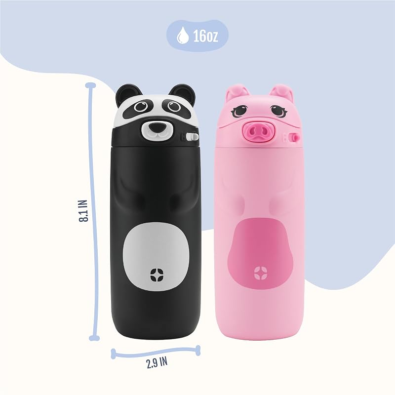 Ello Ellies 12oz Stainless Steel Kids Water Bottle - Pig Variation