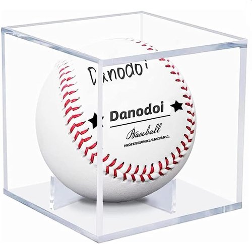 Danodoi Baseball Display Case - UV Protected Acrylic Holder for Official Size Baseballs | Clear Cube Autograph Box